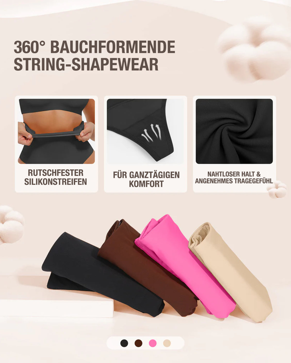 Nahtloser High-Waist Shaping-String – Unsichtbarer Taillenformer