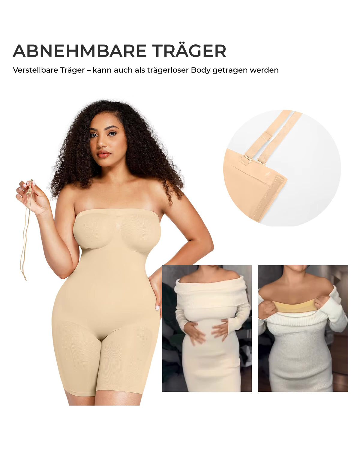Nahtloser Shapewear Jumpsuit mit abnehmbaren Trägern - SPRING EDITION