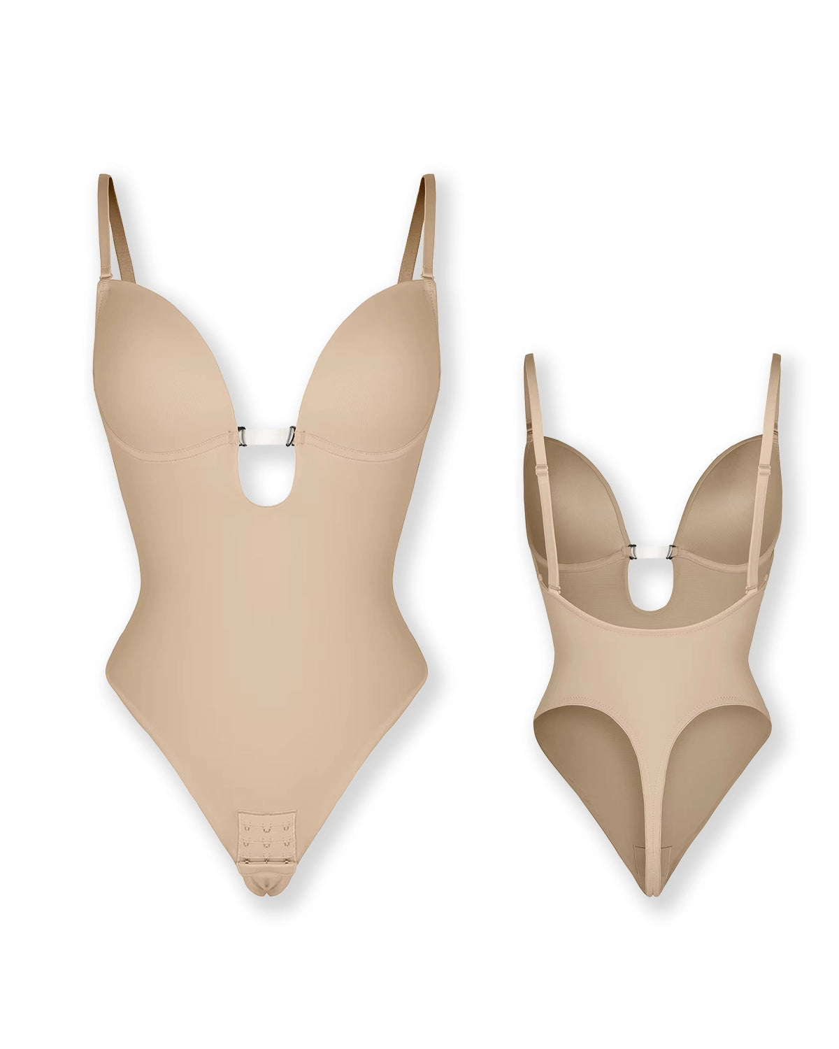 Eleganter Thong-Bodysuit mit Front Low-Cut und Beauty Back