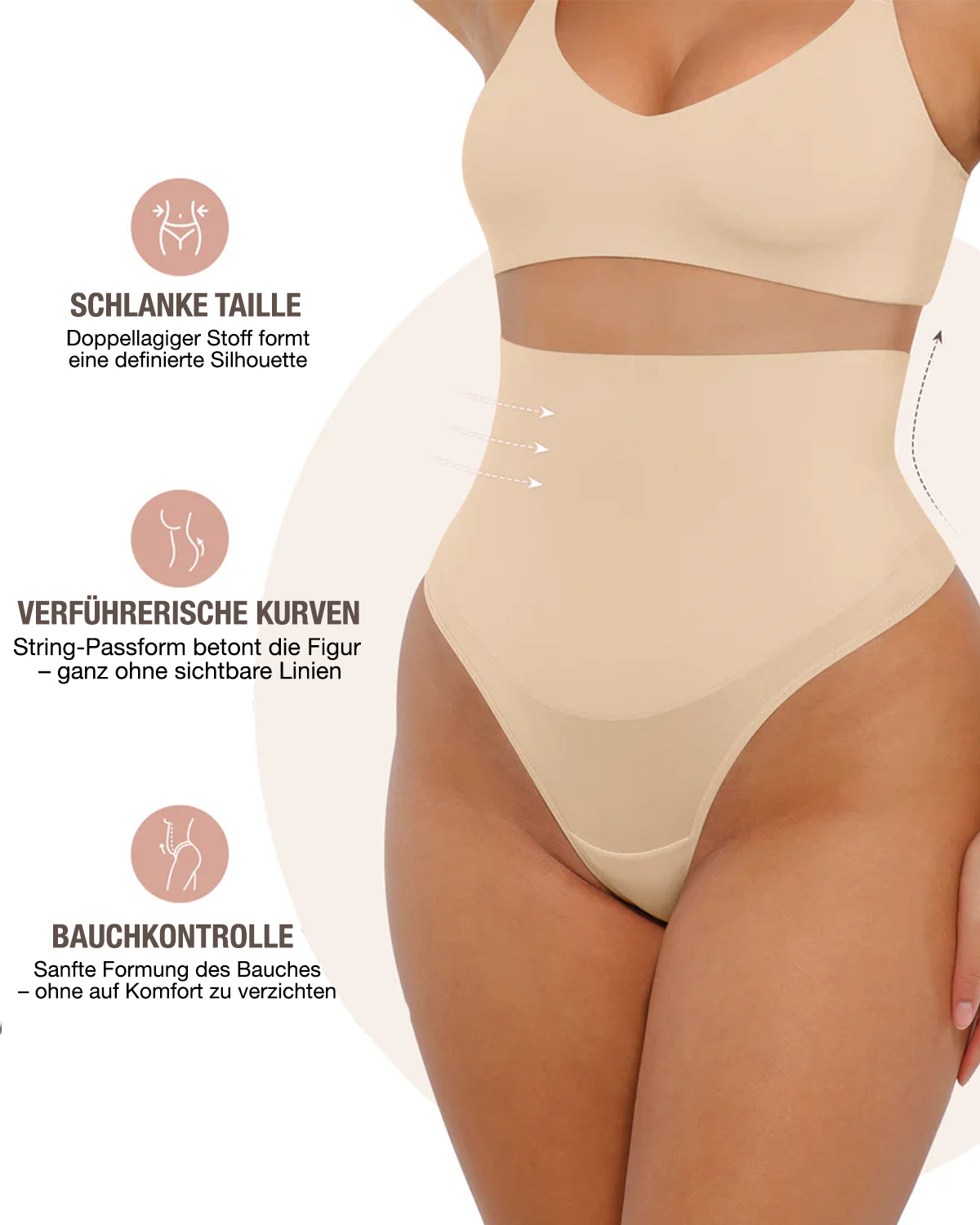 Nahtloser High-Waist Shaping-String – Unsichtbarer Taillenformer