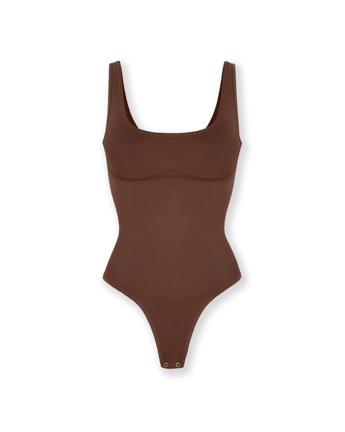 Nahtloser Rundhals Bodysuit mit dicken trägern - String