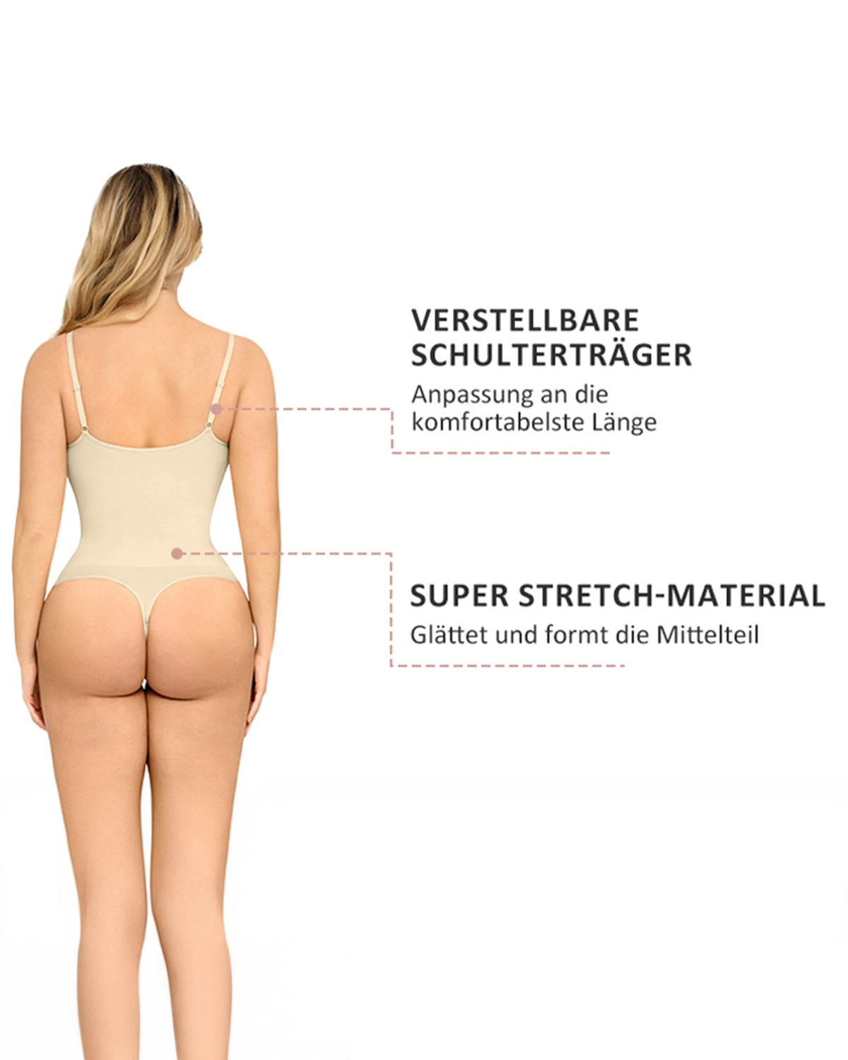 Nahtloser String Body mit 3D-Ausschnitt | Komfort & Figurformung