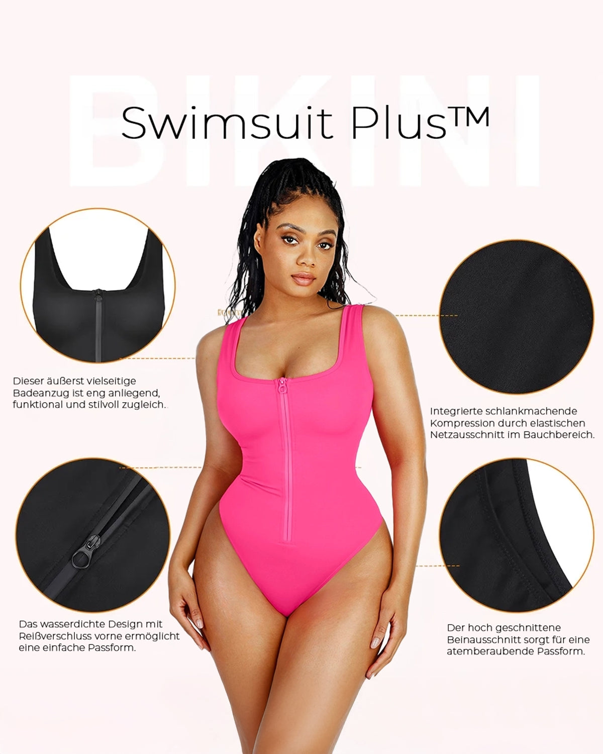Swimsuit Plus™ - Einteiliger Shapewear Badeanzug Pink