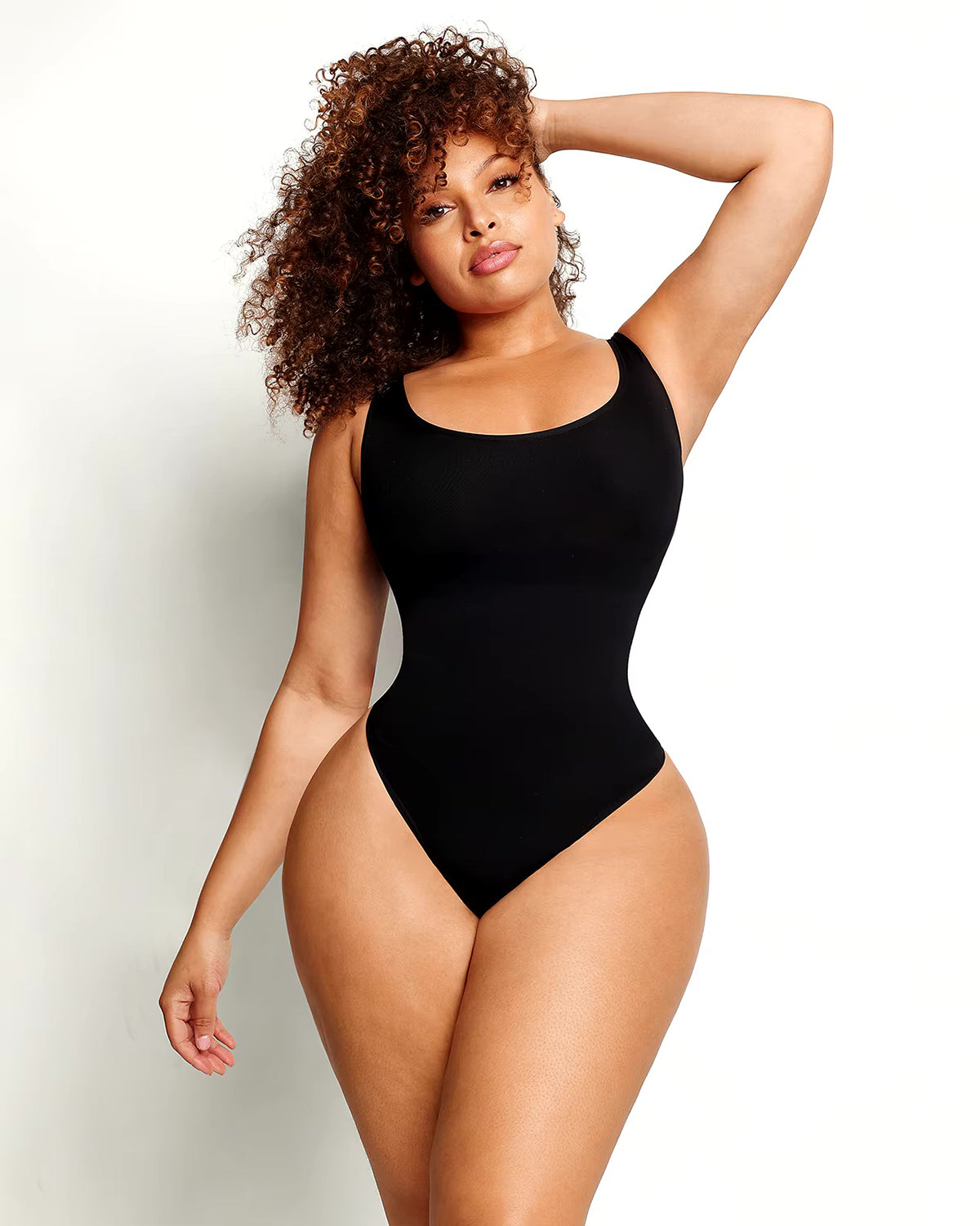 Nahtloser Rundhals Bodysuit mit dicken trägern - String