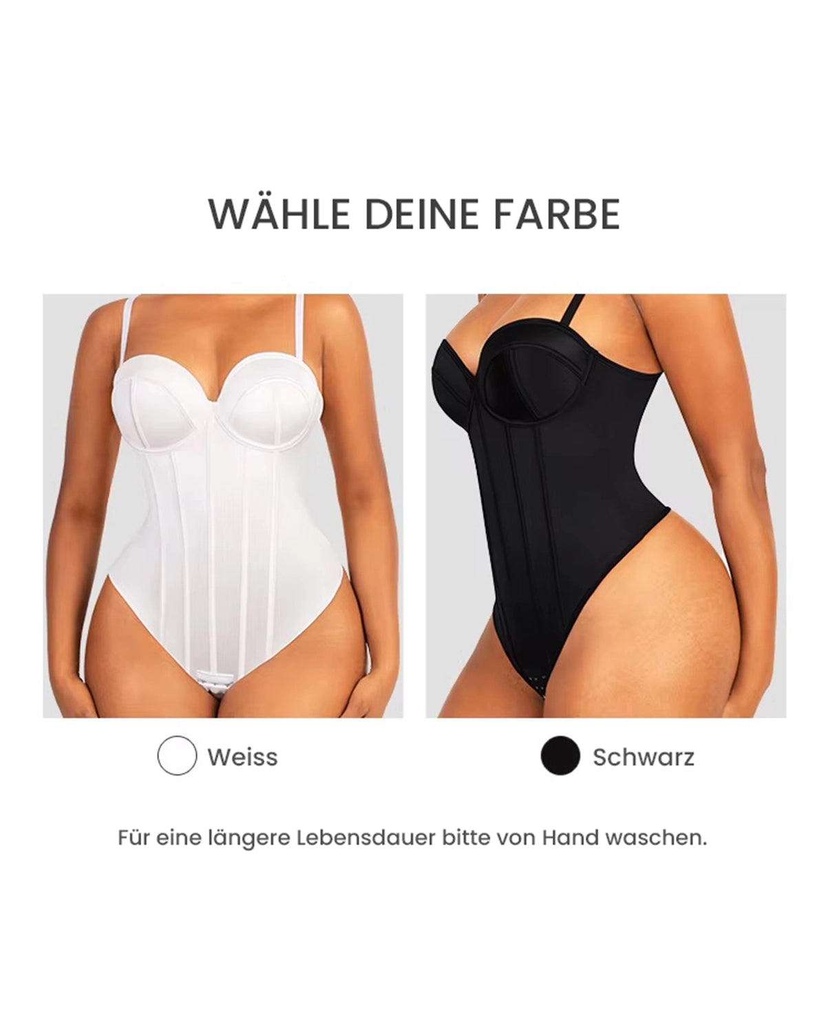 3 in 1 Satin Shapewear Bodysuit - BH, Shapewear und Slip in einem