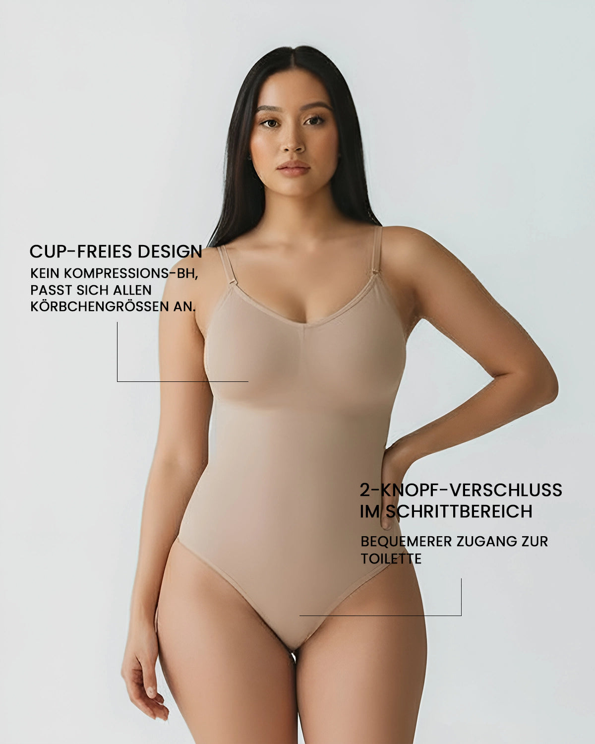 Nahtloser String Body mit 3D-Ausschnitt | Komfort & Figurformung