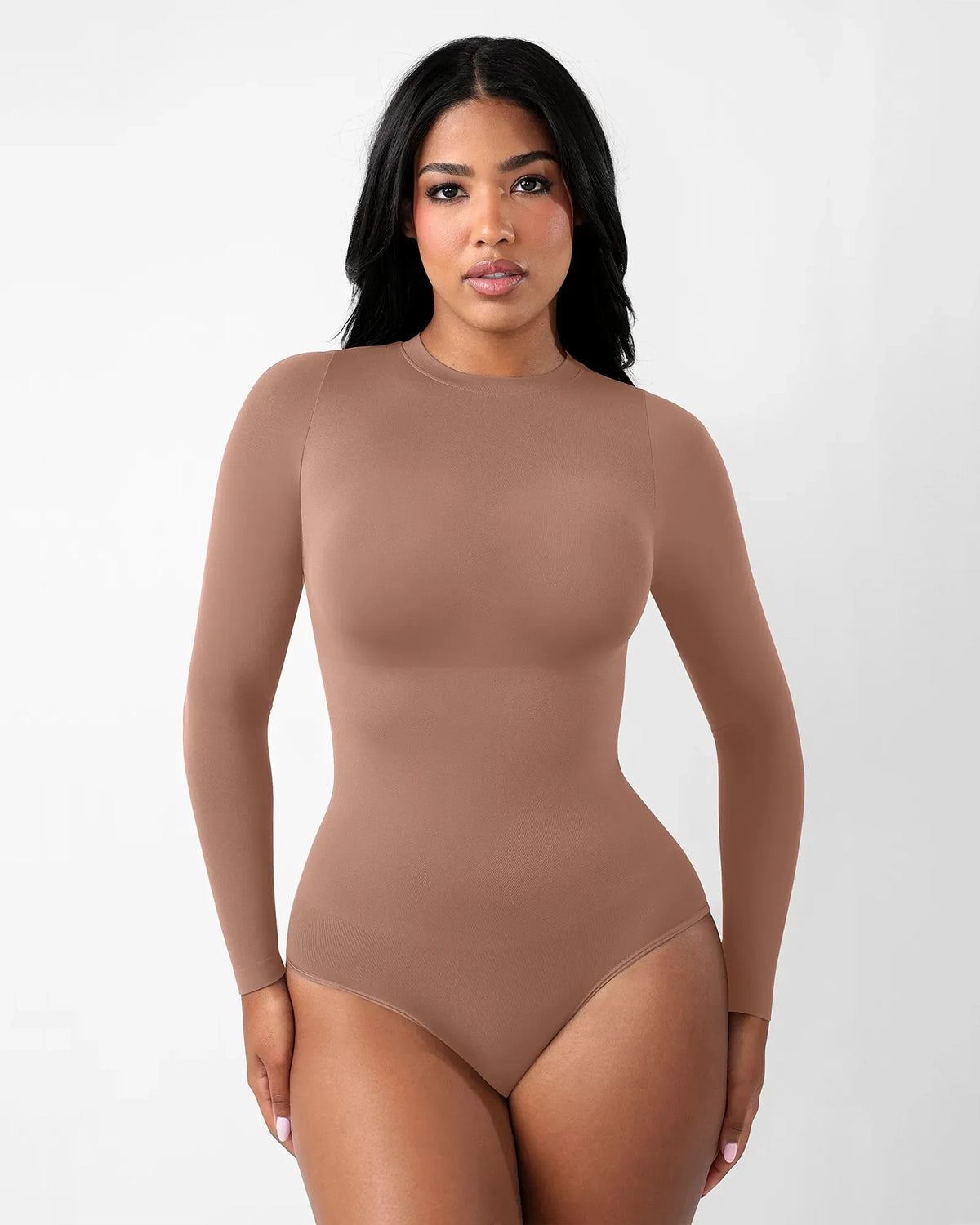 Crew Neck Bodysuit Longsleeve – Seamless & Ultra Soft Shaping Body