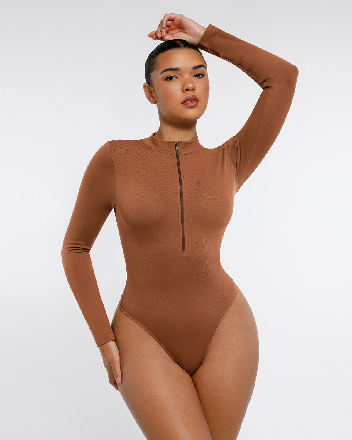 Langarm Shapewear Body mit Reißverschluss – Nahtlos figurformend