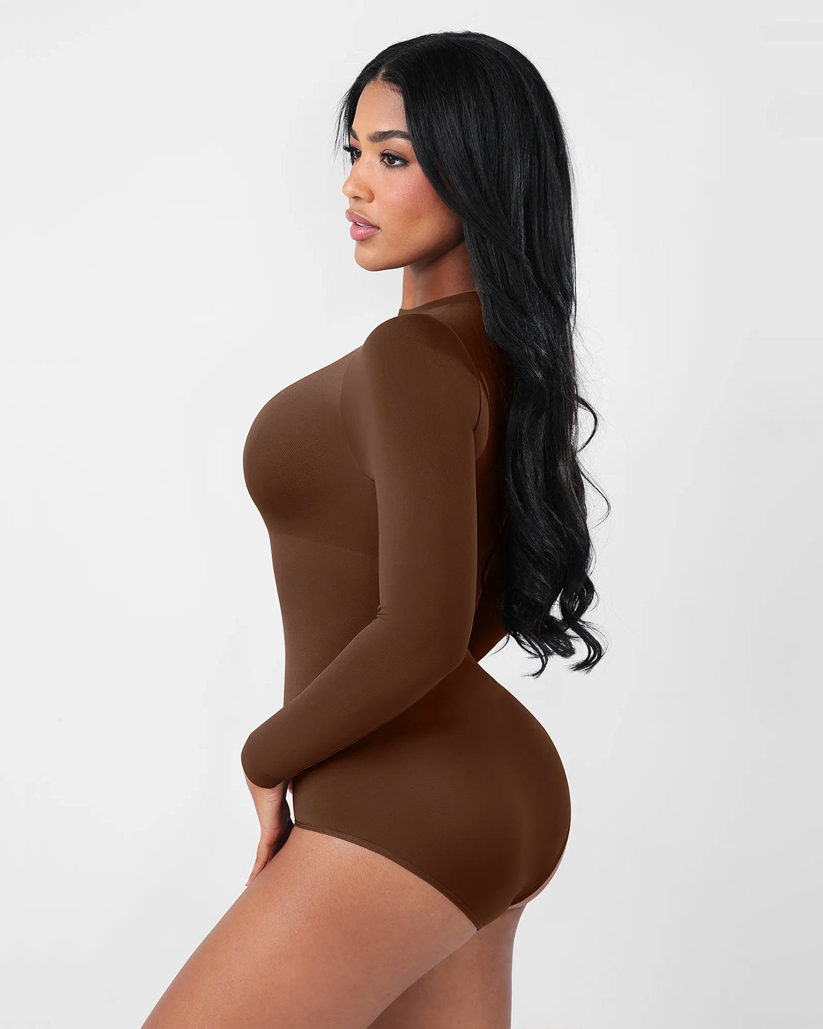 Crew Neck Bodysuit Longsleeve – Seamless & Ultra Soft Shaping Body