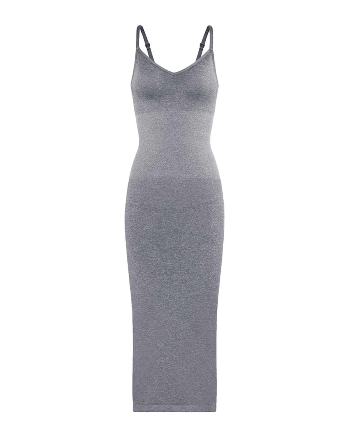 Nahtloses Figurformendes Maxi-Kleid mit V-Ausschnitt & Shaping-Zone