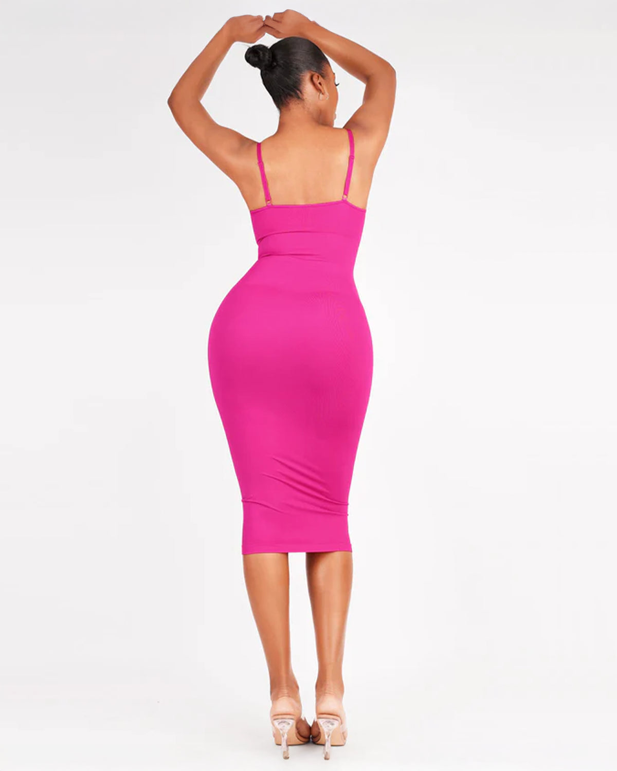 Nahtloses Figurformendes Maxi-Kleid mit V-Ausschnitt & Shaping-Zone