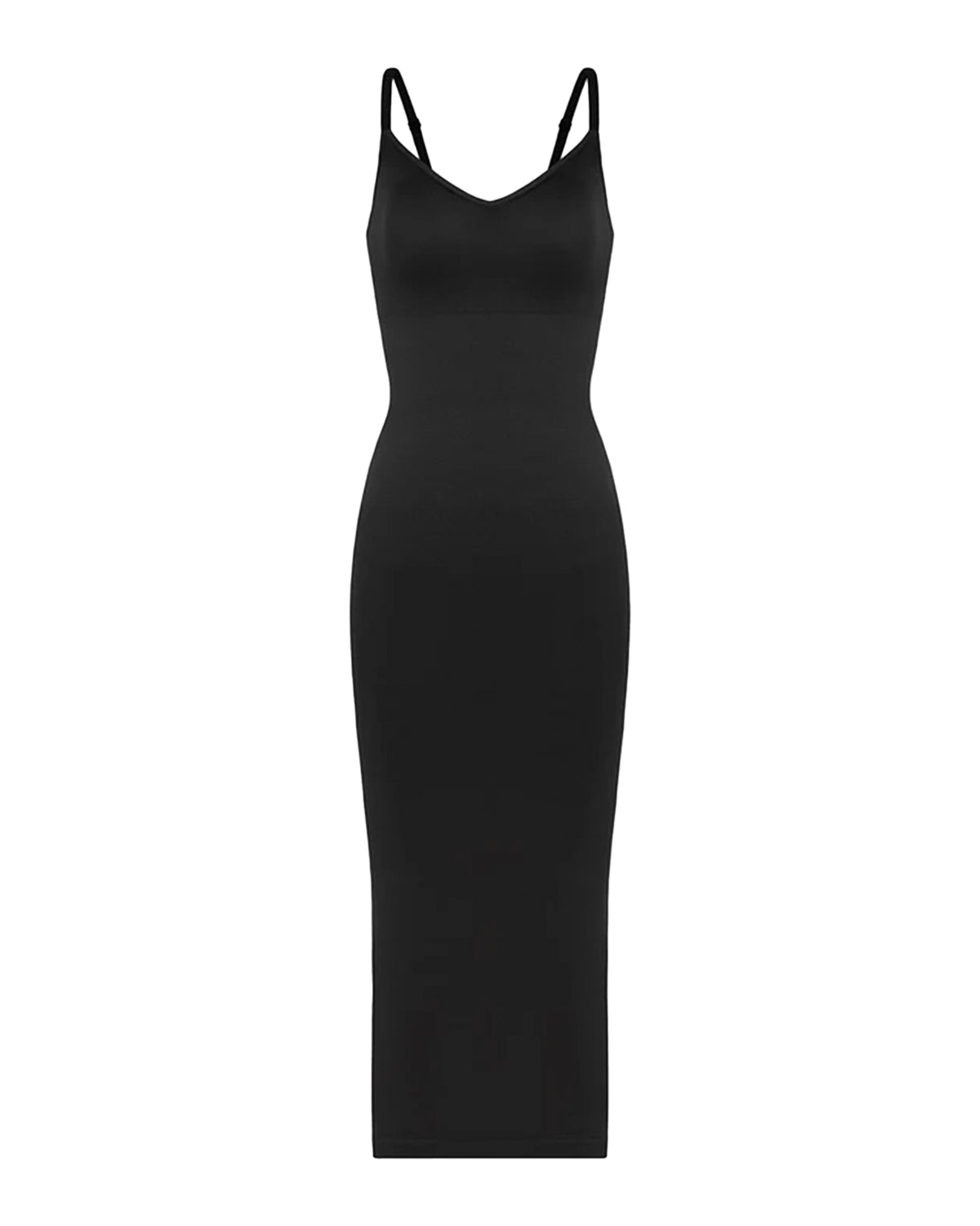 Nahtloses Figurformendes Maxi-Kleid mit V-Ausschnitt & Shaping-Zone
