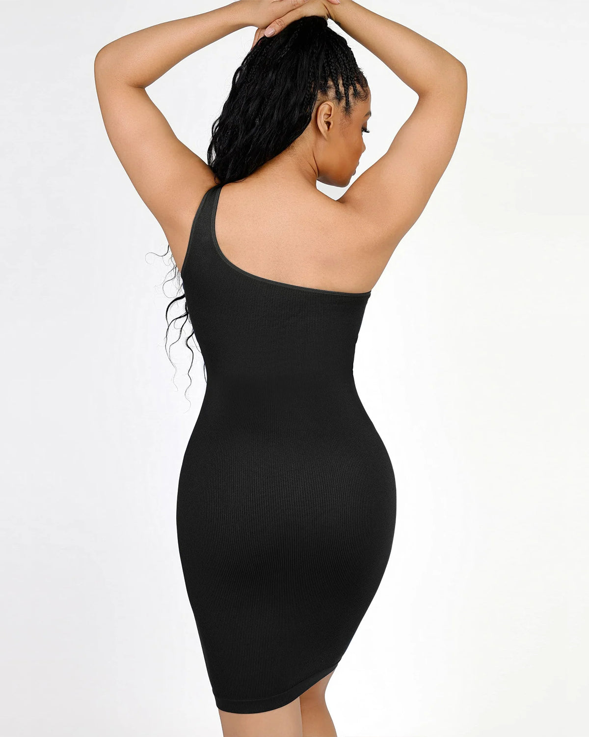 One-Shoulder Shaping-Kleid mit integrierten BH-Pads & Taillenkompression