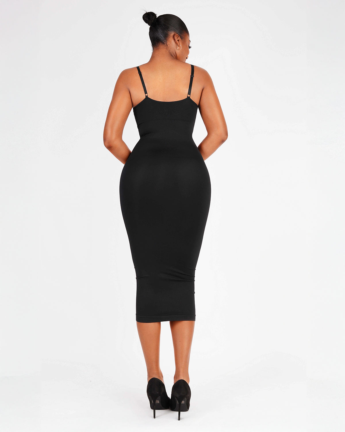 Nahtloses Figurformendes Maxi-Kleid mit V-Ausschnitt & Shaping-Zone