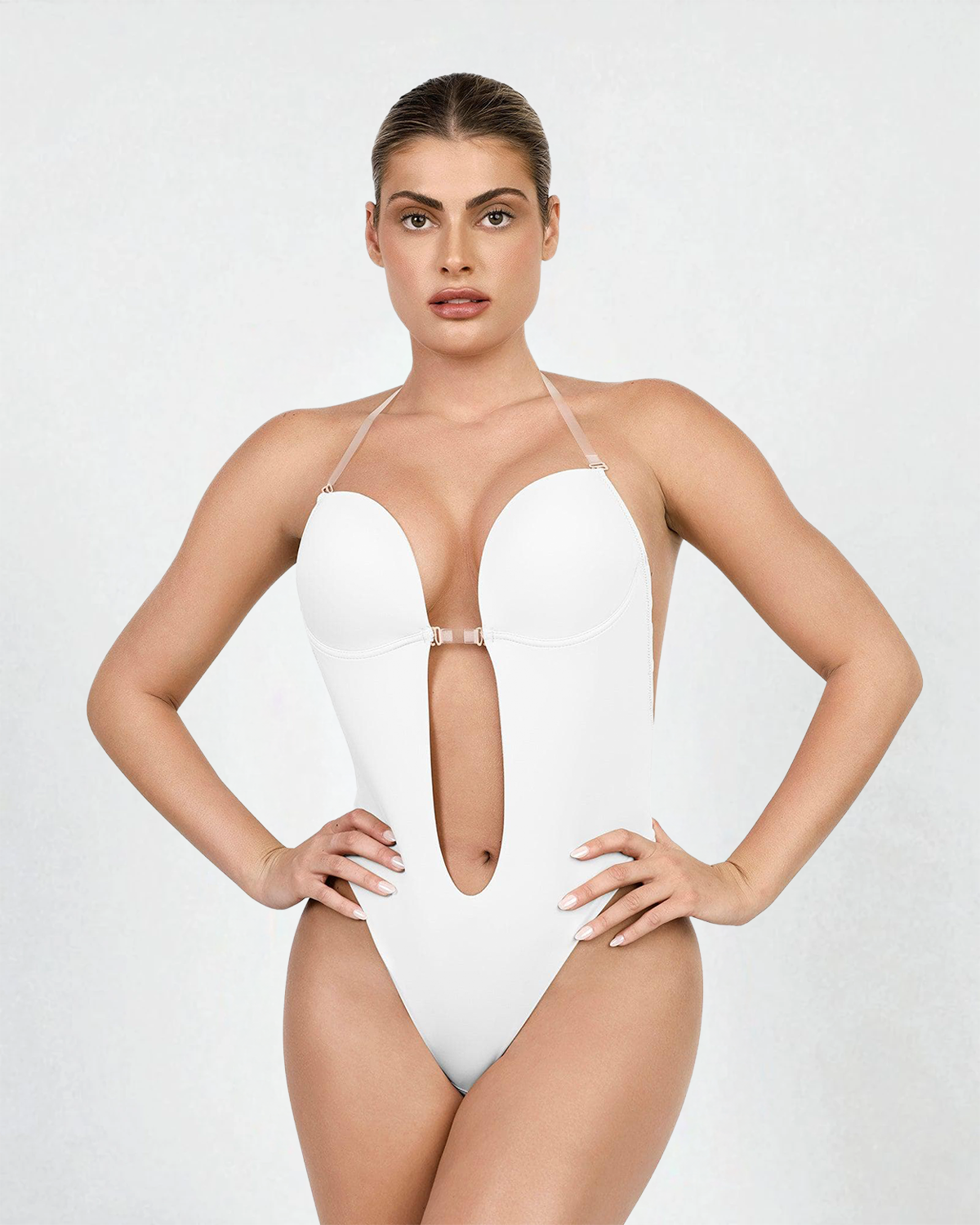Eleganter Thong-Bodysuit mit Front Deep-Cut und Beauty Back