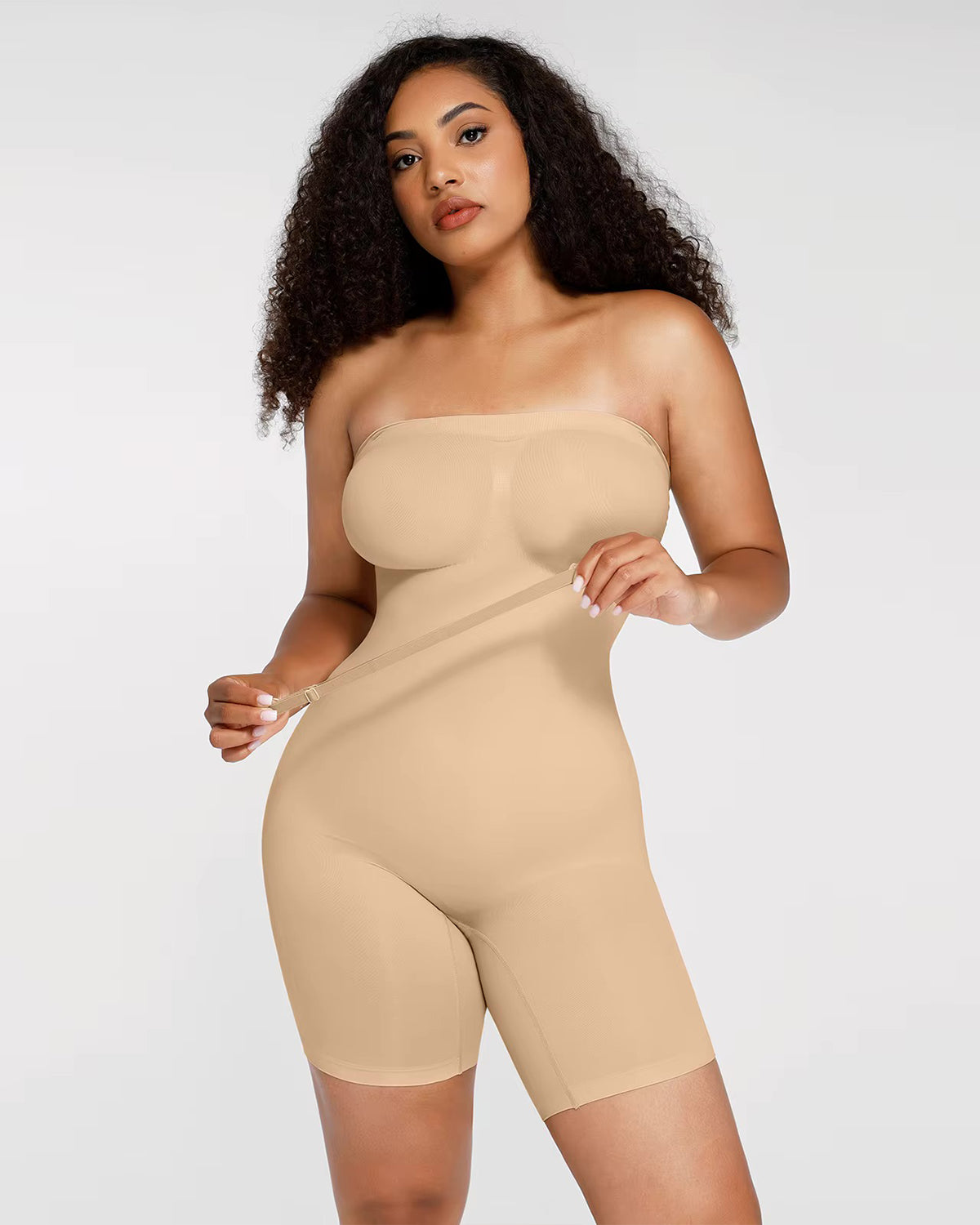 Nahtloser Shapewear Jumpsuit mit abnehmbaren Trägern & Bruststütze