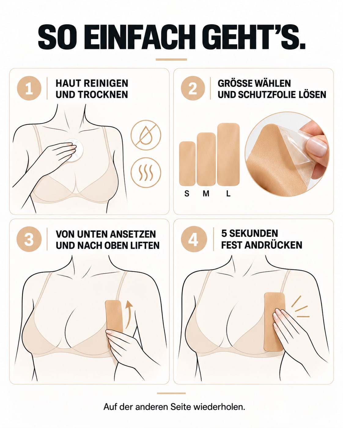 Boob Tape - Invisible Lift Patches – 6er Multi‑Size Set