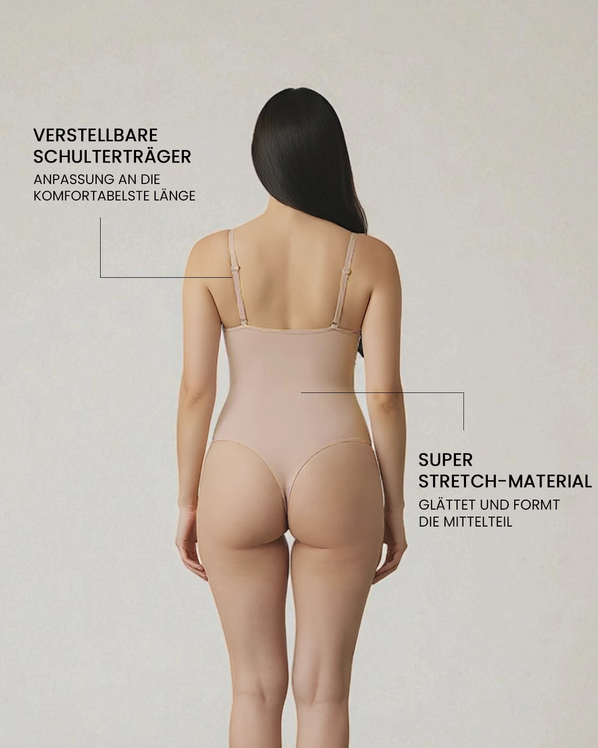 Nahtloser String Body mit 3D-Ausschnitt | Komfort & Figurformung