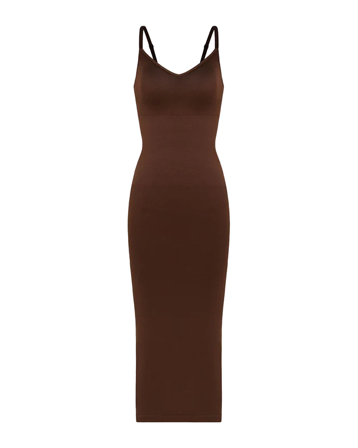 Nahtloses Figurformendes Maxi-Kleid mit V-Ausschnitt & Shaping-Zone