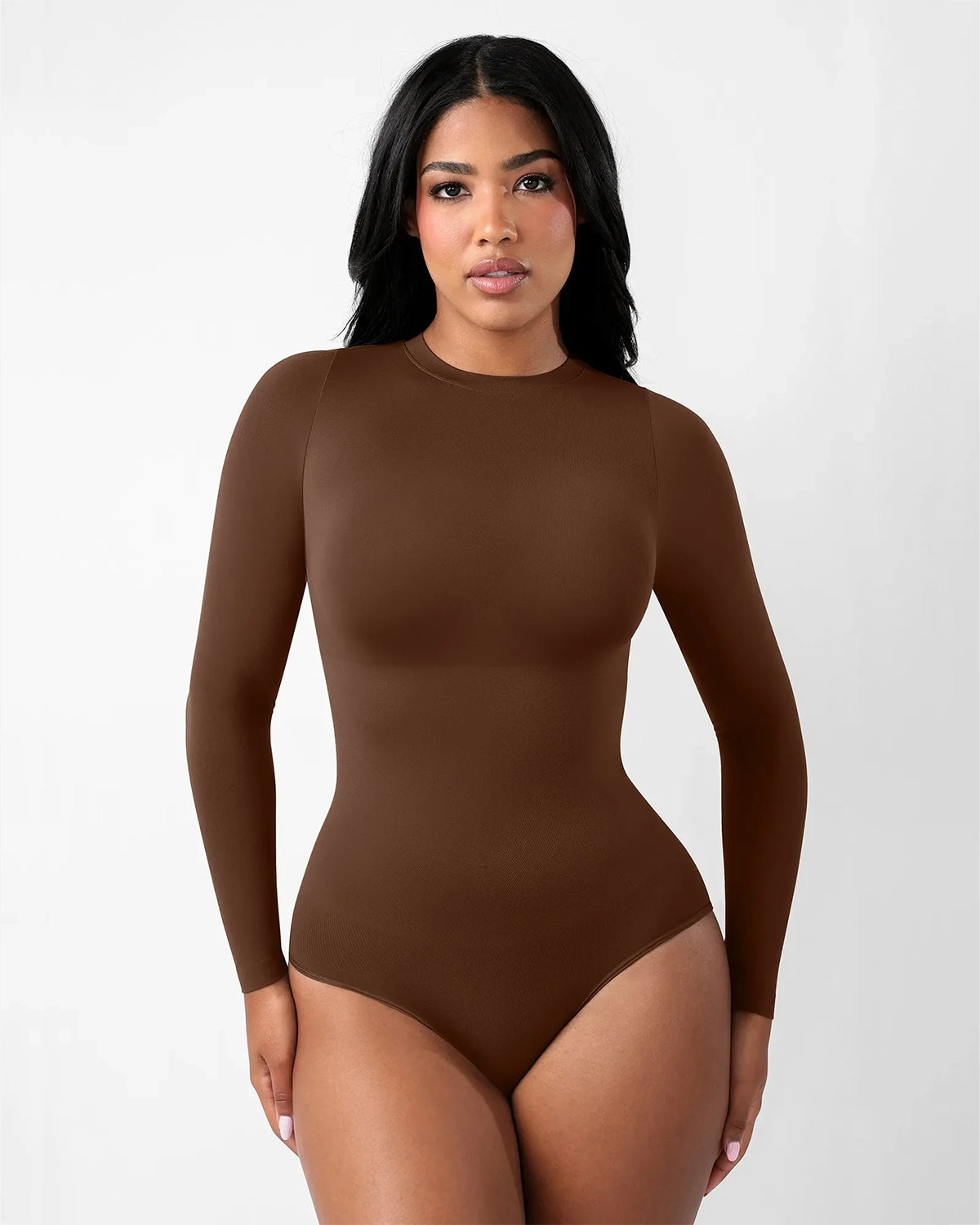 Crew Neck Bodysuit Longsleeve – Seamless & Ultra Soft Shaping Body