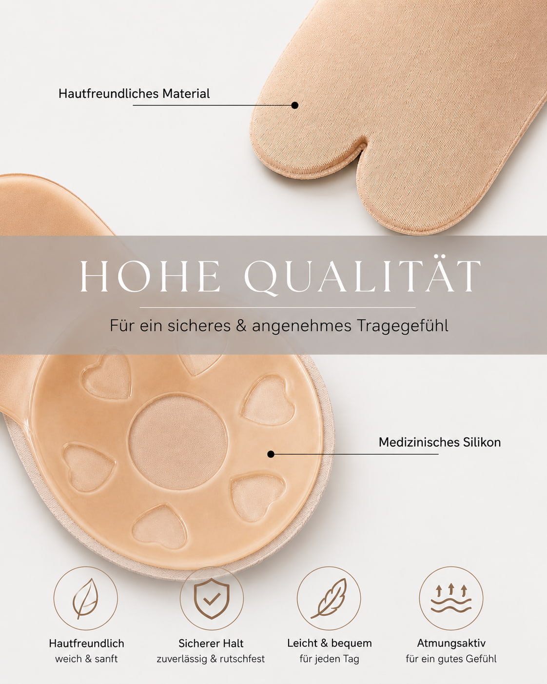 Push-up Klebe Pads | Unsichtbarer Lift für rückenfreie Outfits