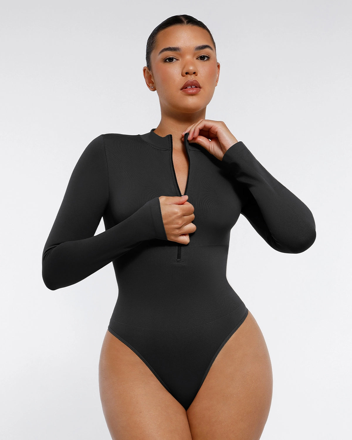 Langarm Shapewear Body mit Reißverschluss – Nahtlos figurformend