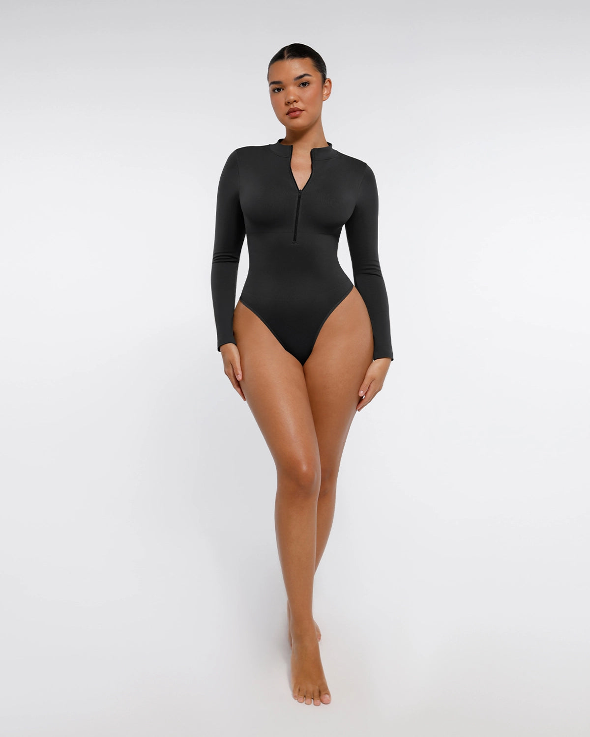Langarm Shapewear Body mit Reißverschluss – Nahtlos figurformend
